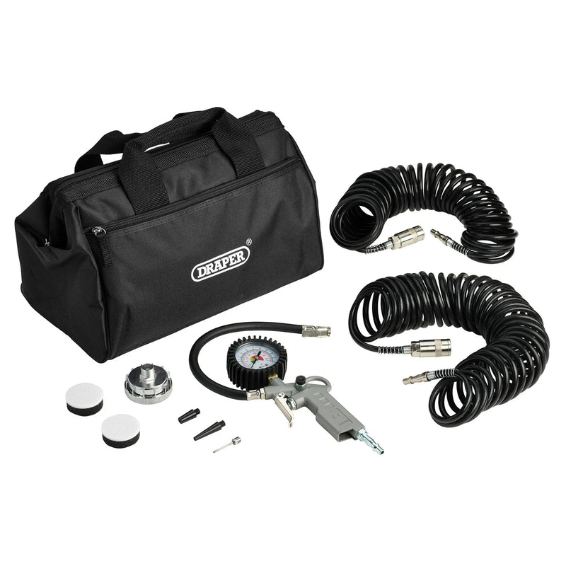 Draper Air Compressor DC 12V 150PSI with Tyre Inflator & Accessories