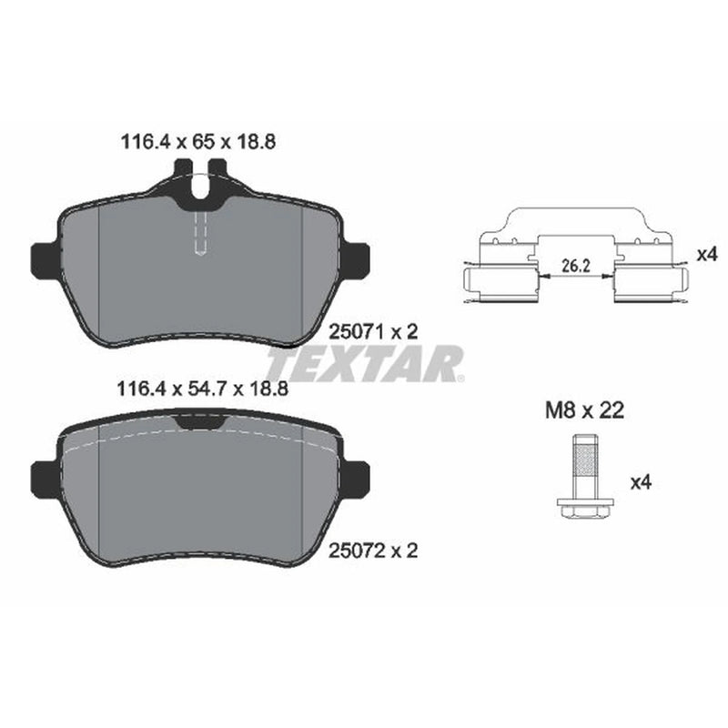 Textar Rear Brake Pad Set 2507101