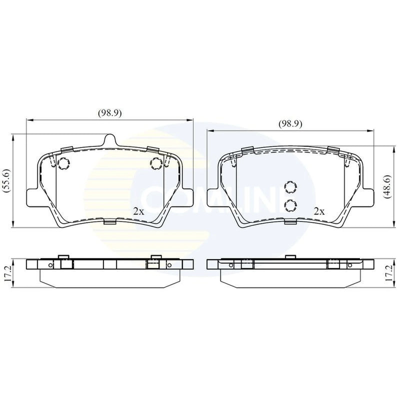 Comline 4 x Rear Brake Pad Set CBP02393