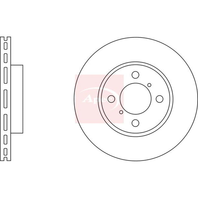 Apec 2 x Vented Front Brake Discs DSK2546