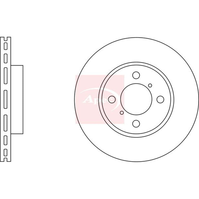 Apec 2 x Vented Front Brake Discs DSK2546