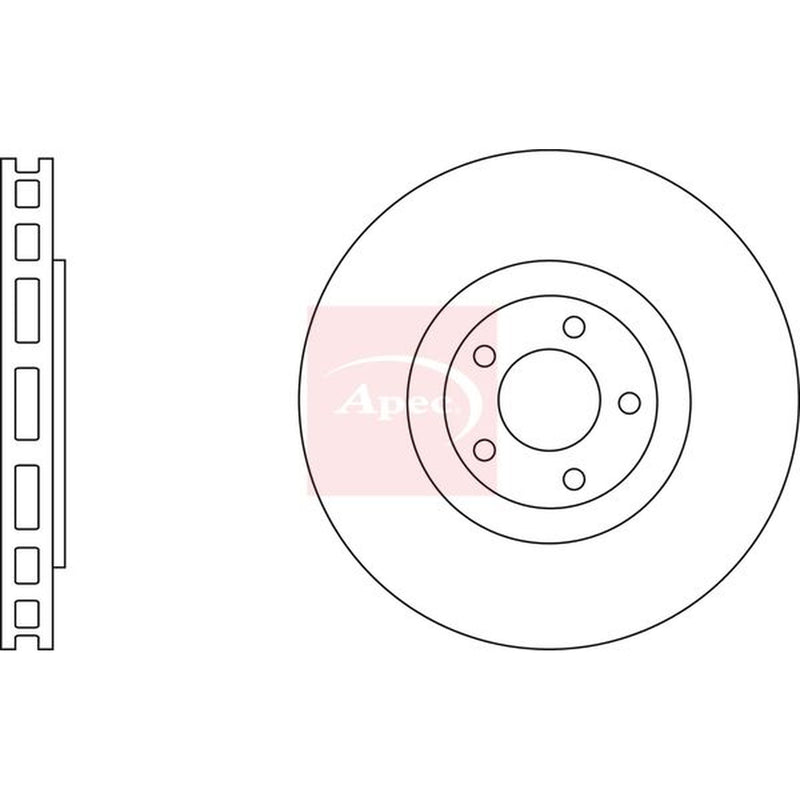 Apec 2 x Vented Front Brake Discs DSK3202