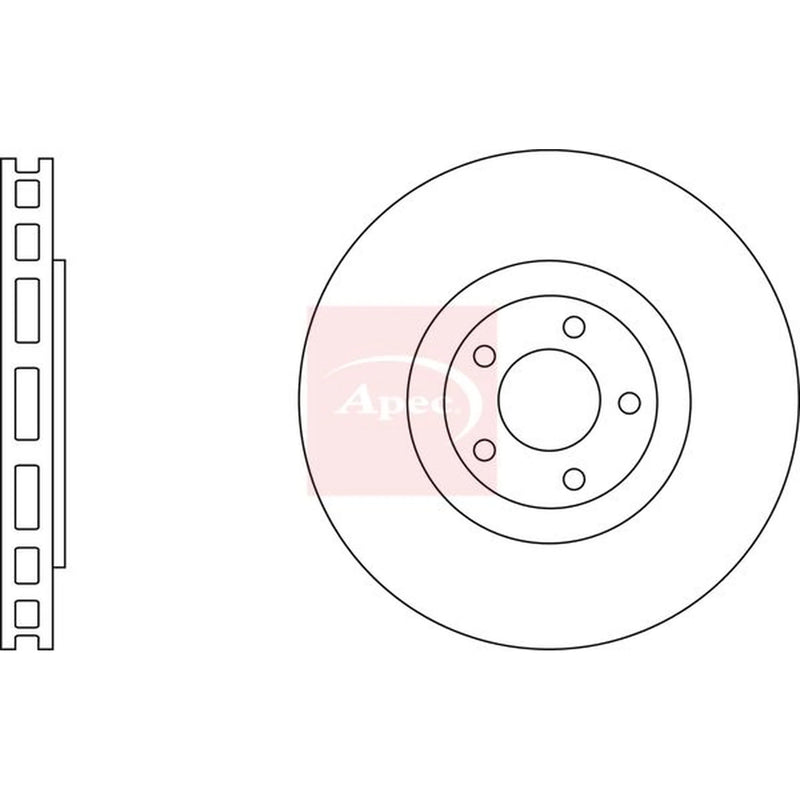 Apec 2 x Vented Front Brake Discs DSK3202