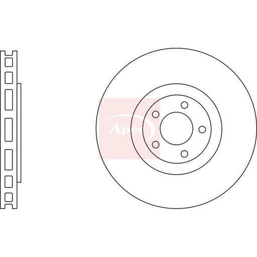 Apec 2 x Vented Front Brake Discs DSK3202