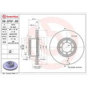 Brembo 2 x Internally Vented Rear Brake Discs 09.9761.60
