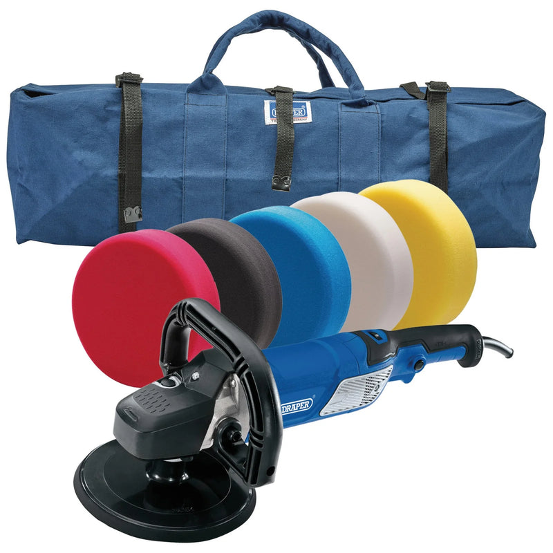 Draper Dual Function Polisher Kit 180mm with Accessories