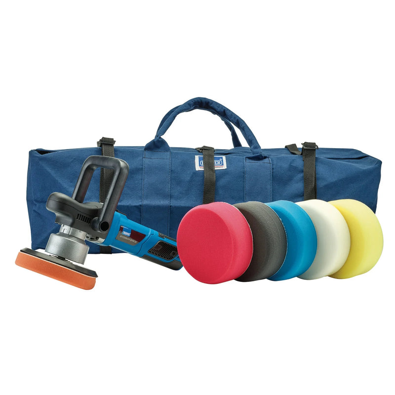 Draper Dual Action Polisher Kit 150mm 900W with Tool Bag