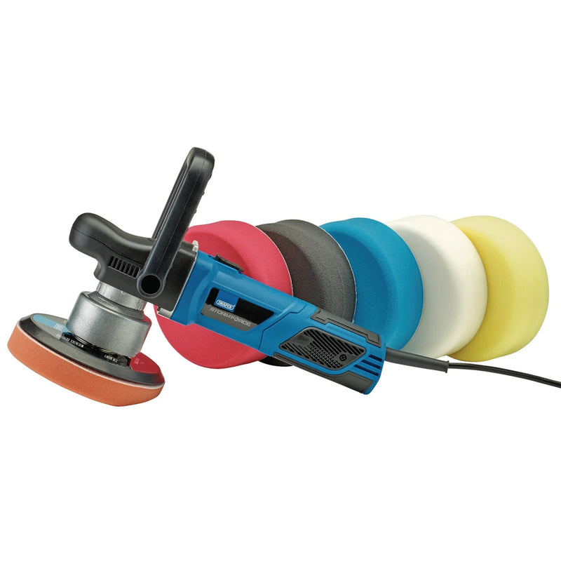 Draper Dual Action Polisher Kit 150mm 900W with Tool Bag