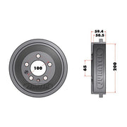 Juratek Brake Drum Assembly Rear JDR002