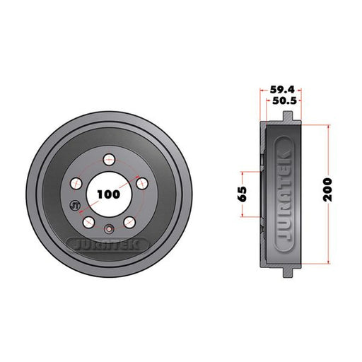 Juratek Brake Drum Assembly Rear JDR002