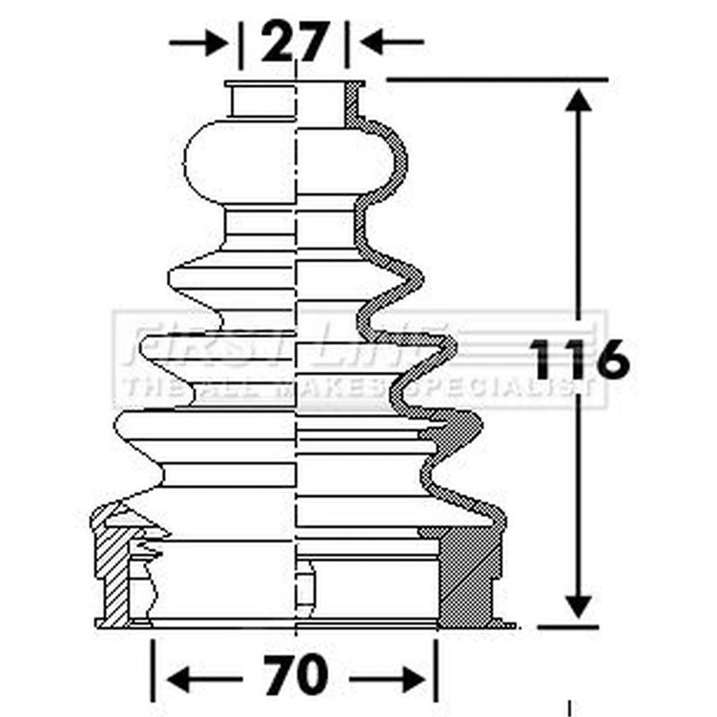 First Line Drive Shaft Bellow Kit Front Left FCB6113