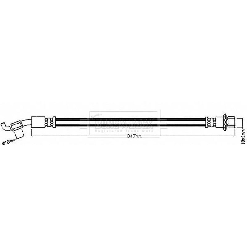 Borg & Beck Brake Hydraulic Hose Line Front Left BBH8207