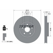 Textar 2 x Internally Vented Front Brake Discs 92185603