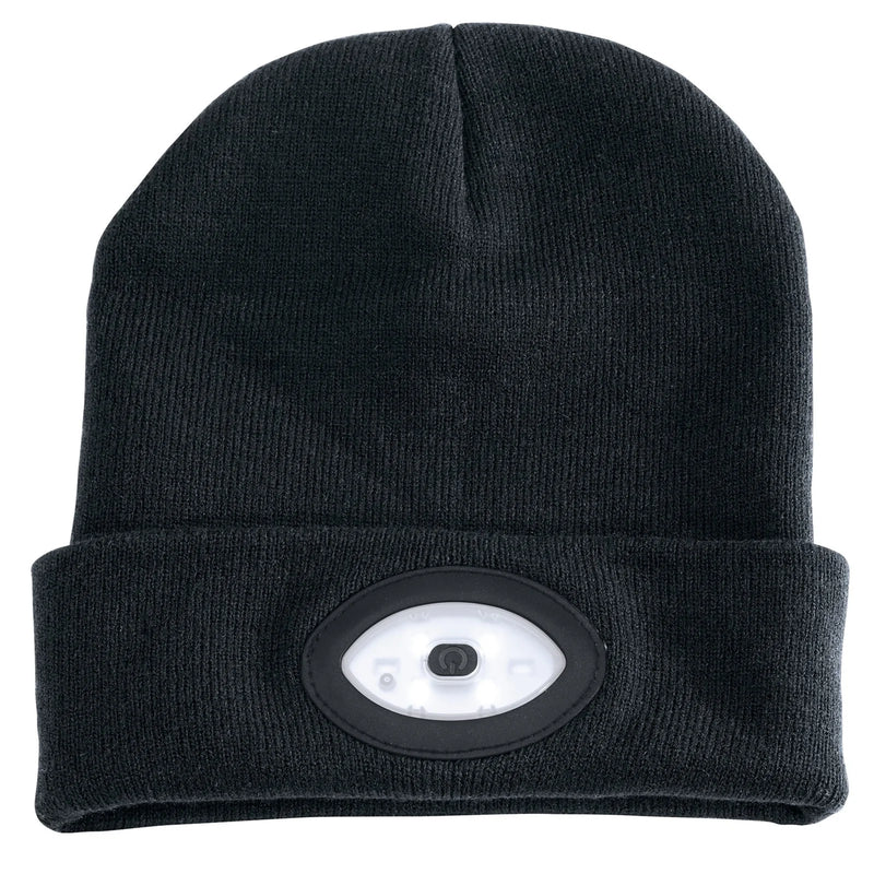 Draper Beanie Hat with Rechargeable Torch 100 Lumens Black