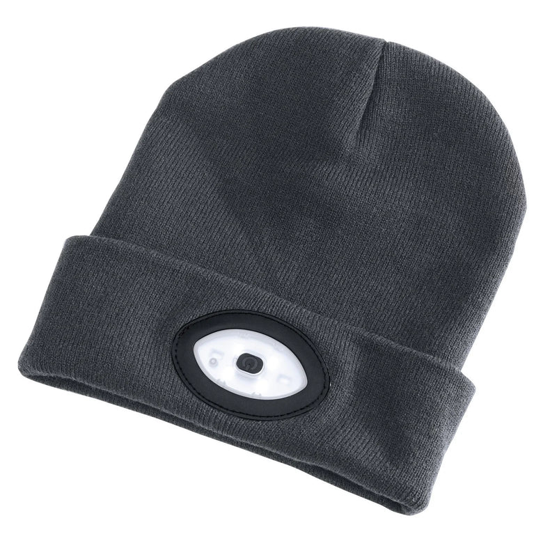 Draper Beanie Hat with Rechargeable Torch 100 Lumens Grey