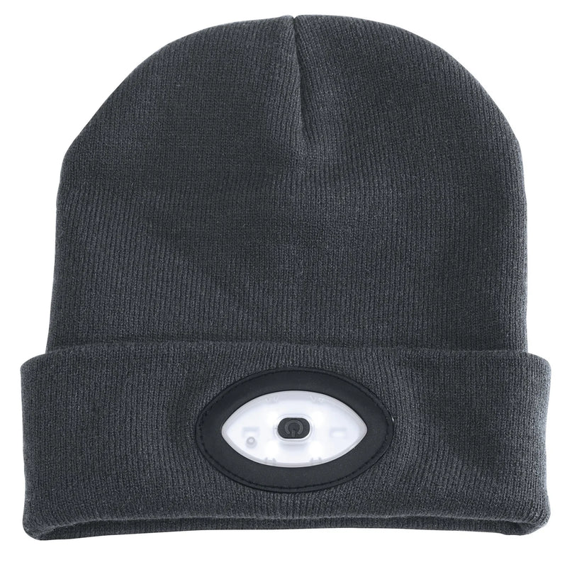 Draper Beanie Hat with Rechargeable Torch 100 Lumens Grey