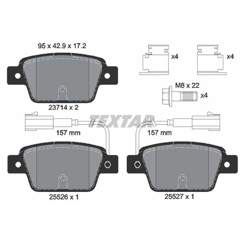 Textar Rear Brake Pad Set 2371403
