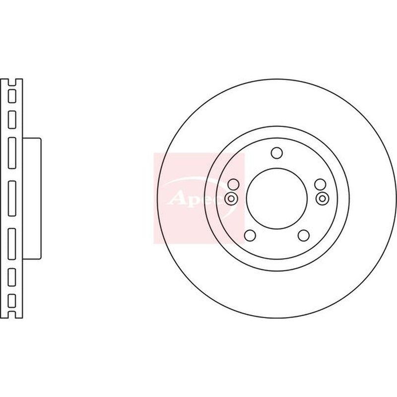 Apec 2 x Vented Front Brake Discs DSK2190