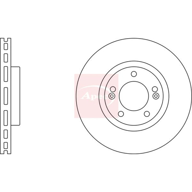 Apec 2 x Vented Front Brake Discs DSK2190
