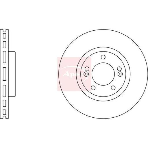 Apec 2 x Vented Front Brake Discs DSK2190