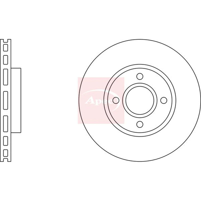 Apec 2 x Vented Front Brake Discs DSK685