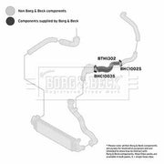 Borg & Beck Intercooler Turbo Charge Air Hose BTH1302
