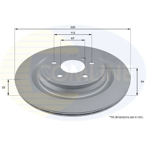 Comline 2 x Internally Vented Rear Brake Discs ADC2886V