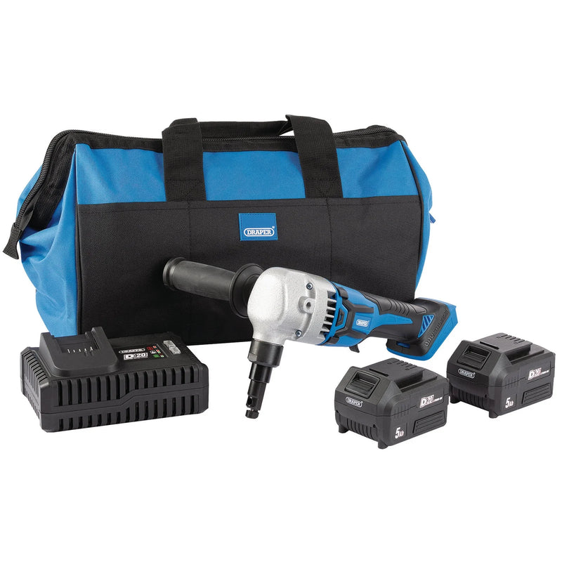 D20 20V Brushless Nibbler with 2 x 5.0Ah Batteries & Charger