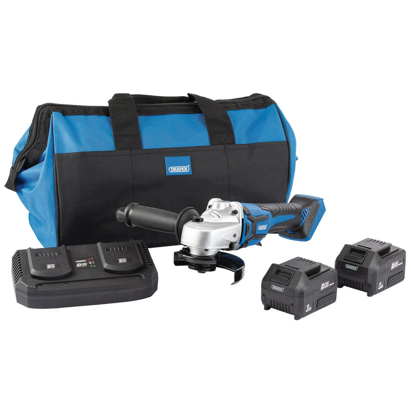 D20 20V Brushless Grinder Kit with 2x 3.0Ah Batteries