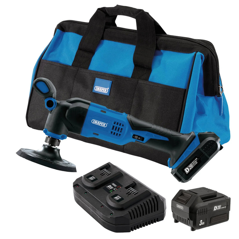 D20 Dual Action Polisher Kit 125mm with 2 x 3.0Ah Batteries
