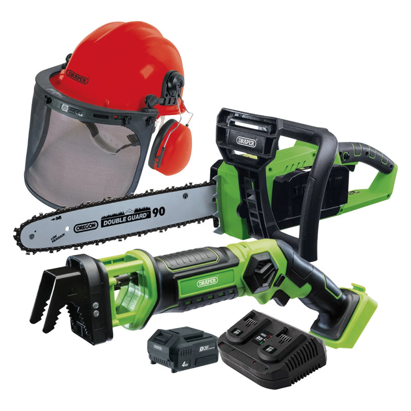 D20 Cordless Garden Saw Kit with Forestry Helmet 20V