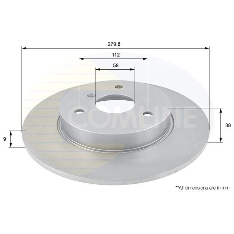 Comline 2 x Solid Front Brake Discs ADC1607