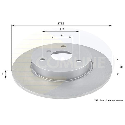 Comline 2 x Solid Front Brake Discs ADC1607