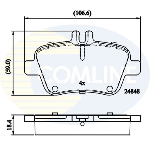 Comline 4 x Rear Brake Pad Set CBP02209