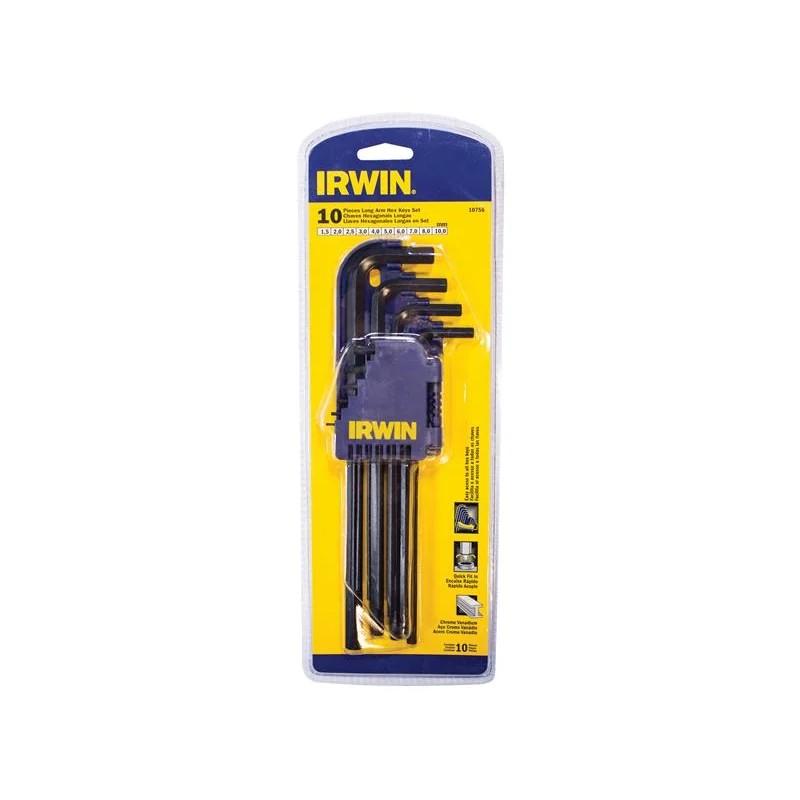 IRWIN® T10756 Metric Long Arm Hex Key Set, 10 Piece - T10756