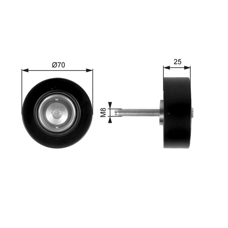 Gates V-Ribbed Belt Deflection/Guide Pulley Lower T36263