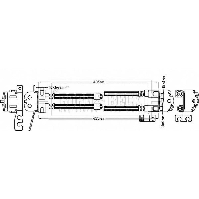 Borg & Beck Brake Hydraulic Hose Line Rear Left BBH8305