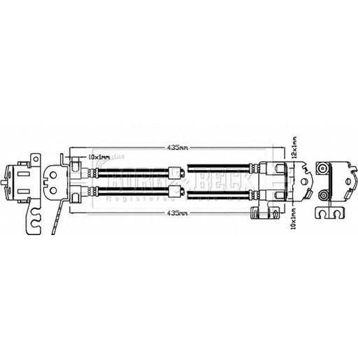Borg & Beck Brake Hydraulic Hose Line Rear Left BBH8305