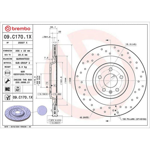 Brembo Xtra 2 x / Rear Brake Discs 09.C170.1X