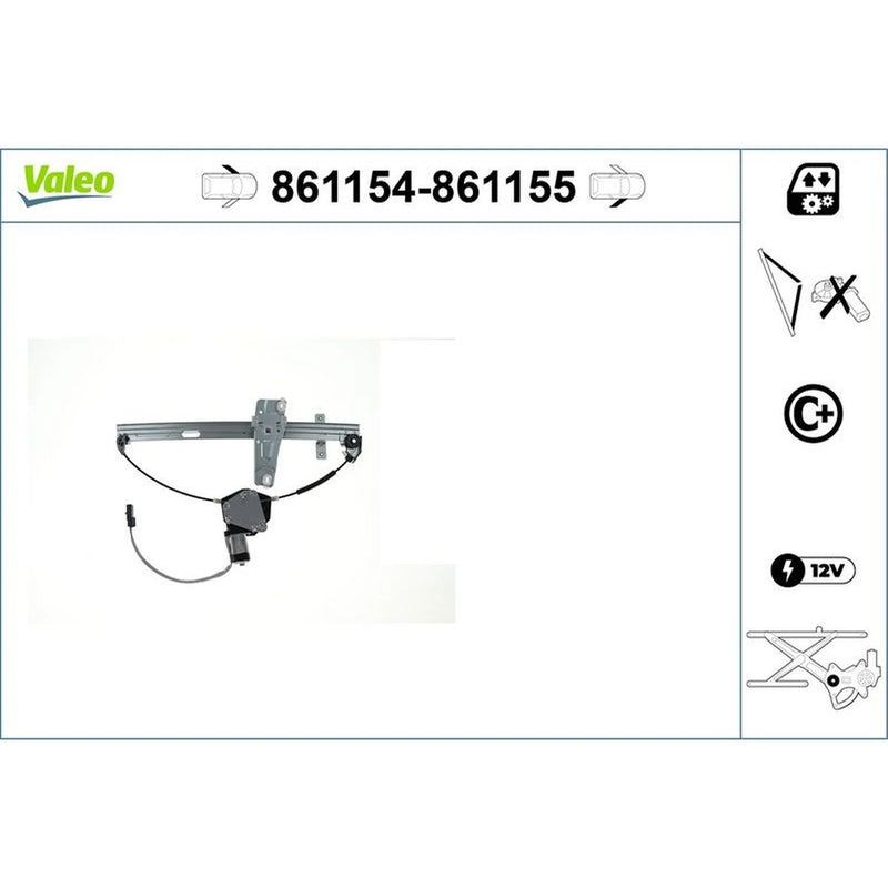 Valeo Electric Window Regulator Lifter Left 861154
