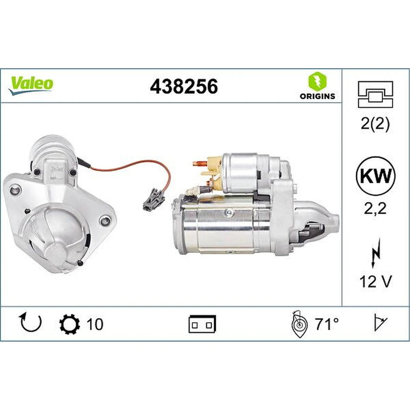 Valeo Starter Motor 12V 2.2kW 10 Teeth 438256