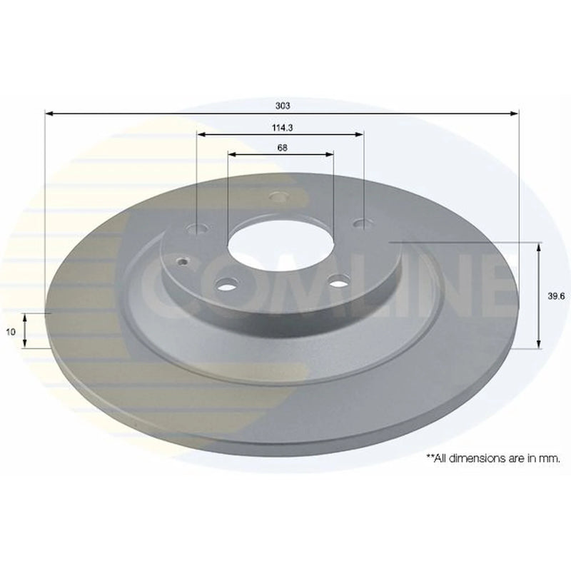 Comline 2 x Solid Rear Brake Discs ADC0475