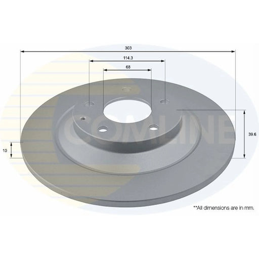 Comline 2 x Solid Rear Brake Discs ADC0475