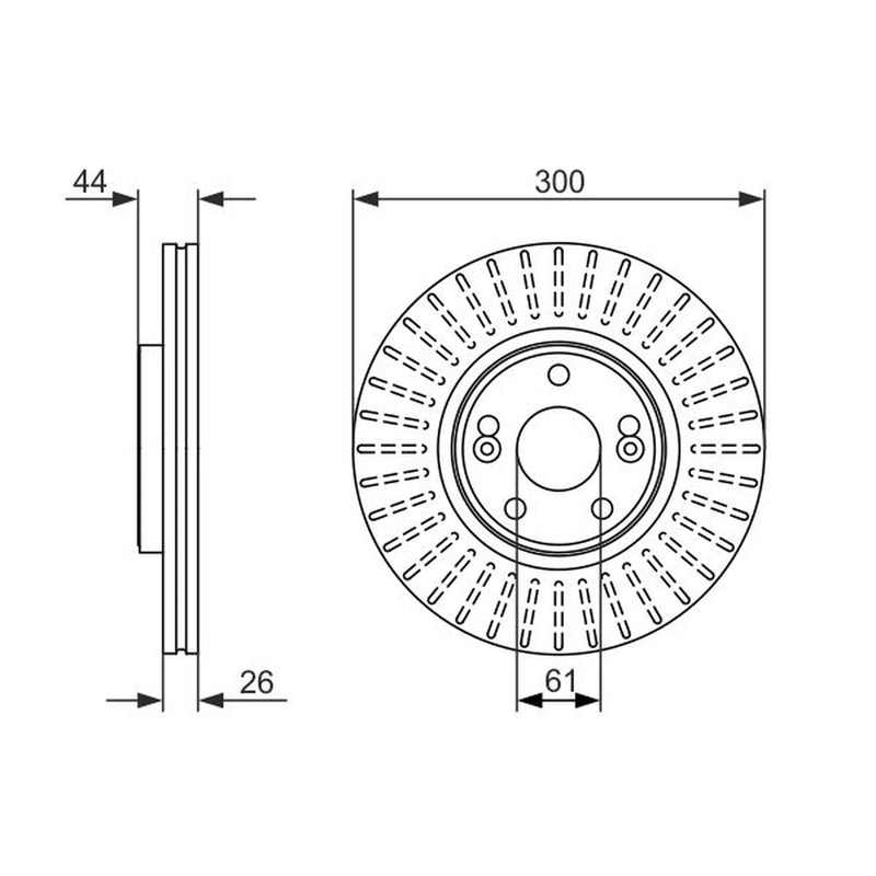 Bosch 2 x Vented Front Brake Discs 0 986 479 668