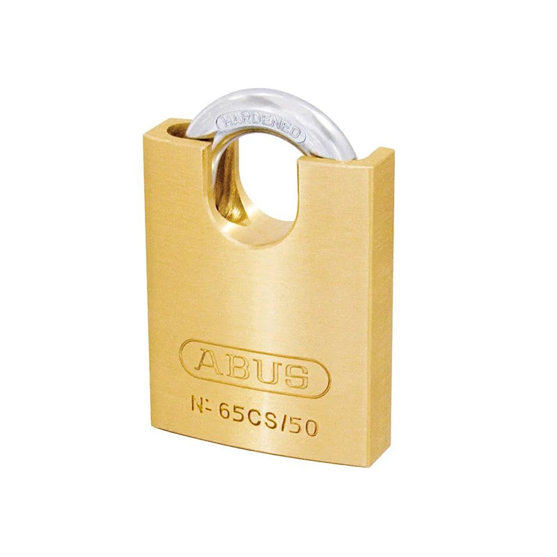 ABUS Mechanical 65cs/ Brass Padlock Closed Shackle Carded 40-50mm