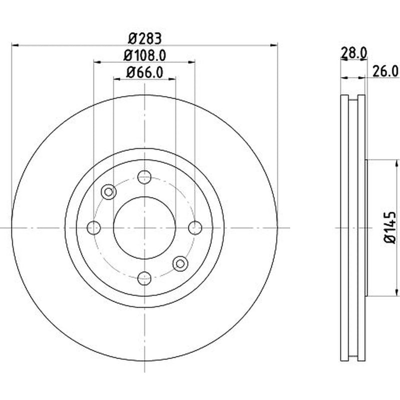 DON 2 x Externally Vented Front Brake Discs PCD13492