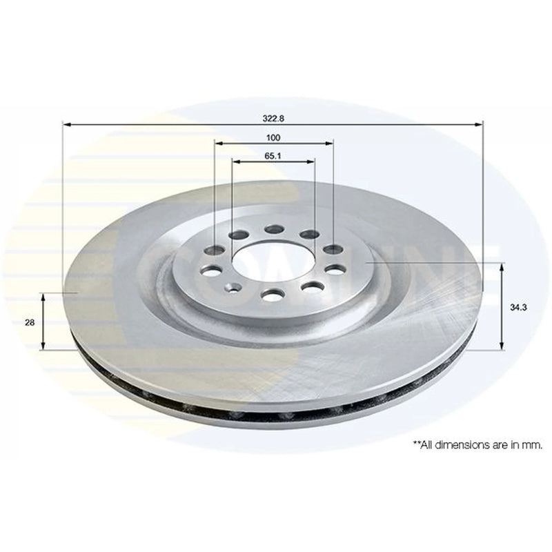 Comline 2 x Internally Vented Front Brake Discs ADC2602V