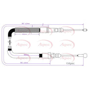 Apec Handbrake Cable Right Rear CAB1813