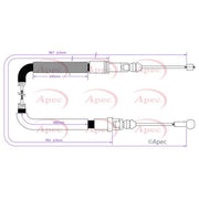 Apec Handbrake Cable Right Rear CAB1813