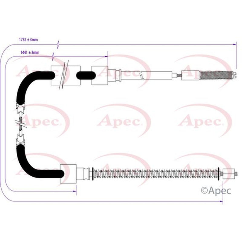Apec Handbrake Cable Left Rear CAB1407